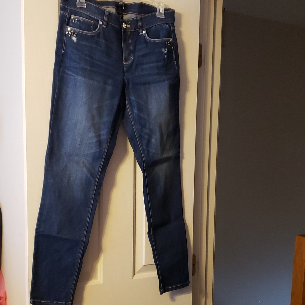 White House Black Market Skinny Leg Blue Jeans Size 6R NWOT